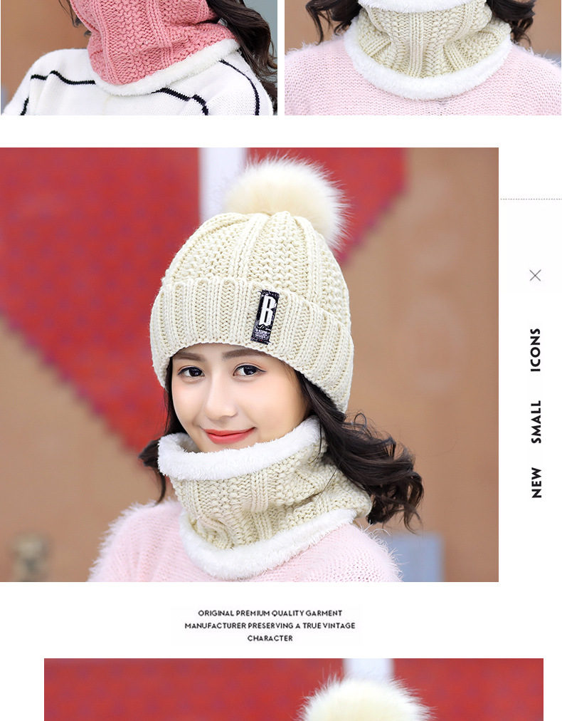 Plus fleece hat cute ladies knit hat for autumn and winter