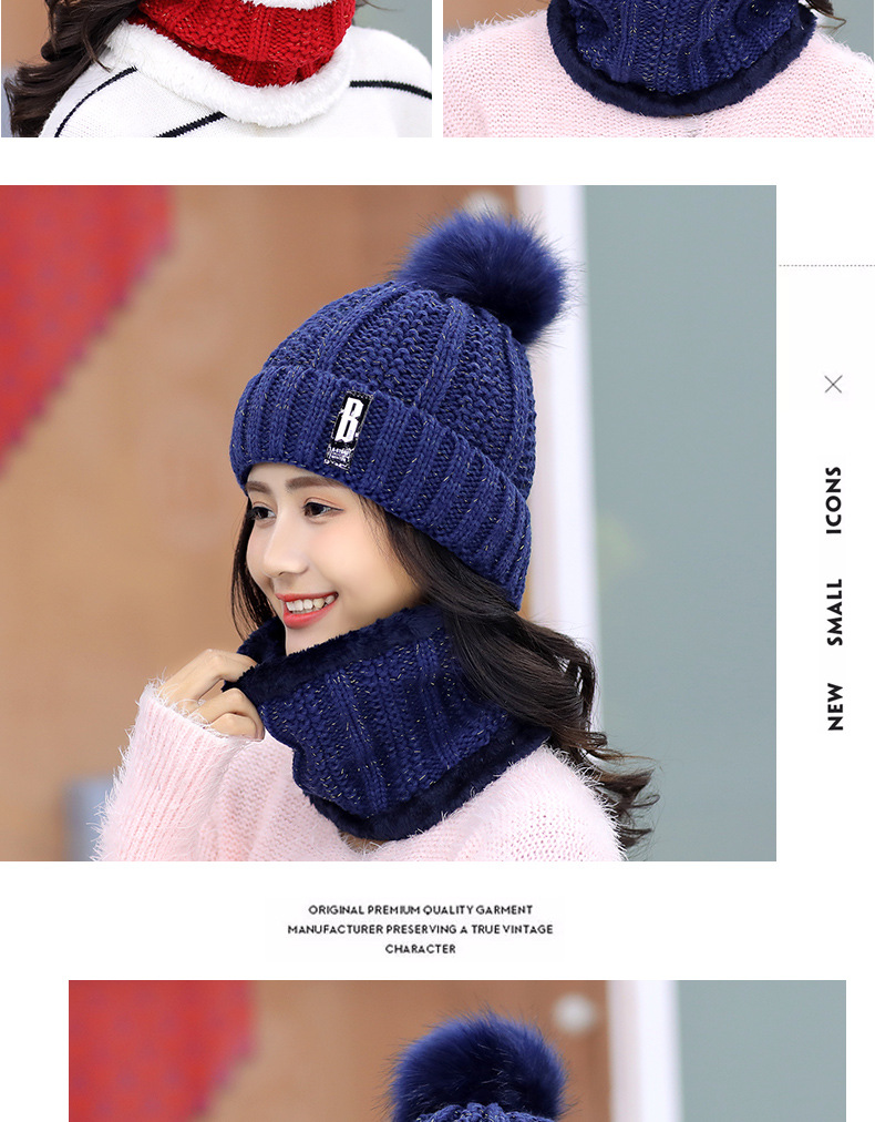 Plus fleece hat cute ladies knit hat for autumn and winter
