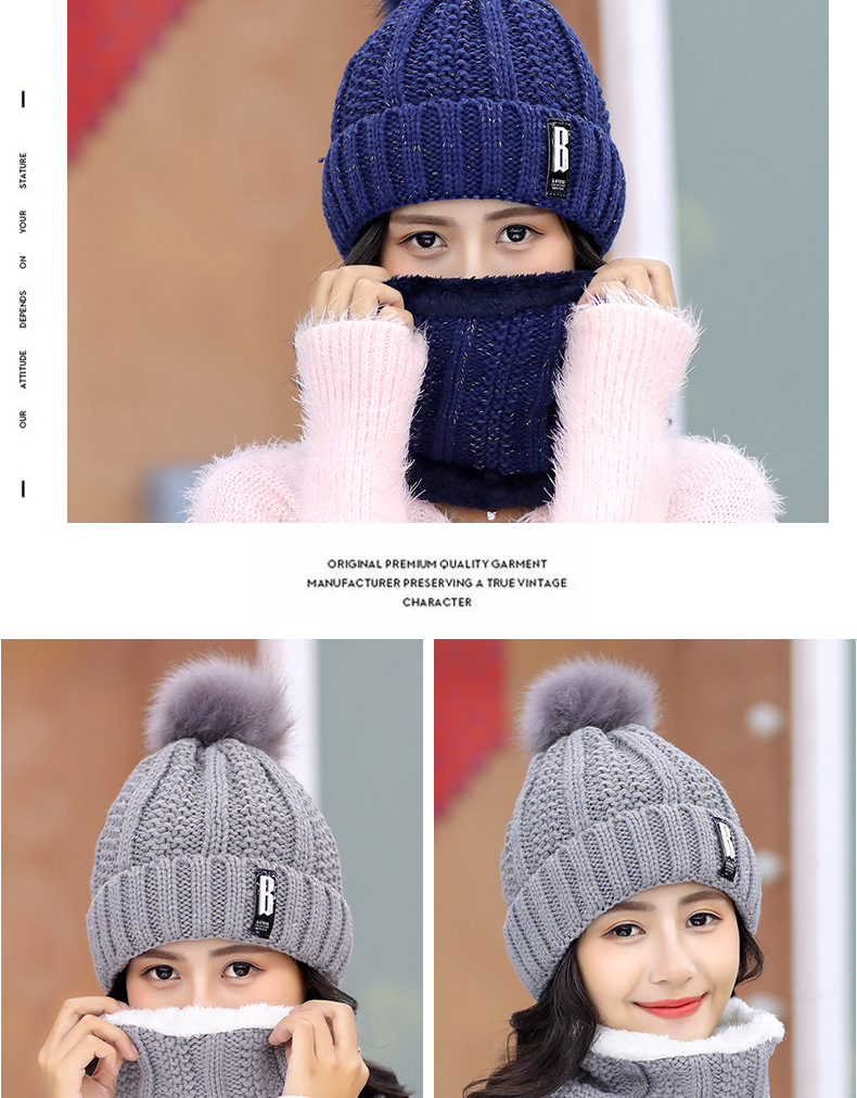 Plus fleece hat cute ladies knit hat for autumn and winter