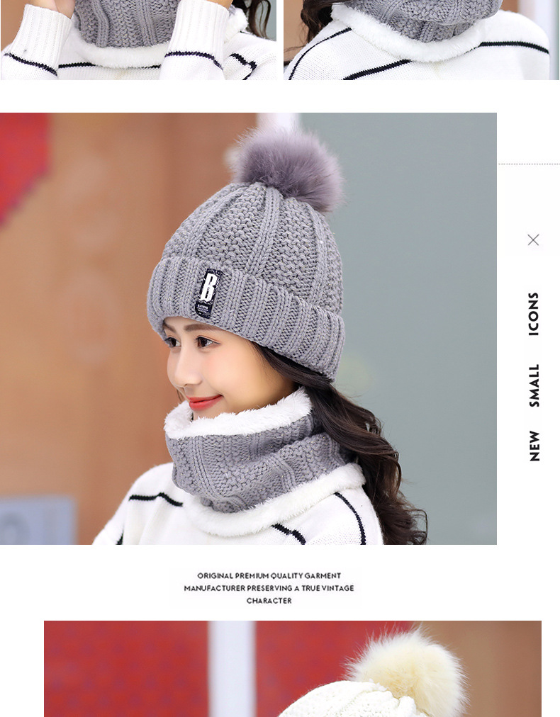 Plus fleece hat cute ladies knit hat for autumn and winter