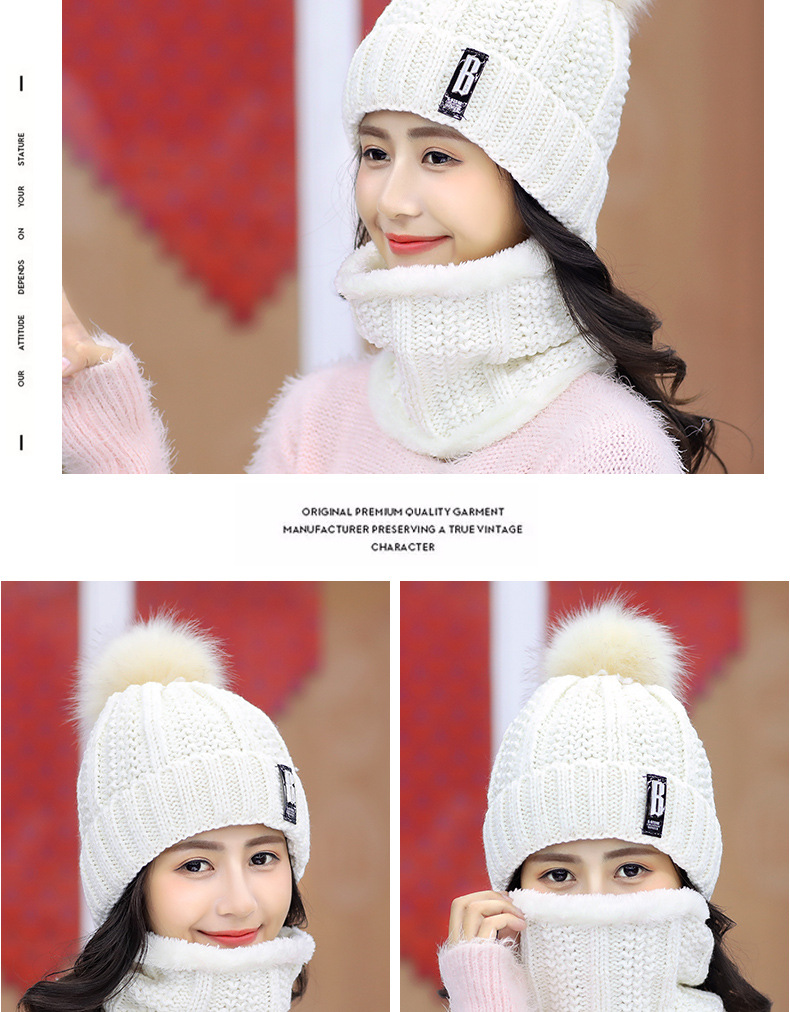 Plus fleece hat cute ladies knit hat for autumn and winter