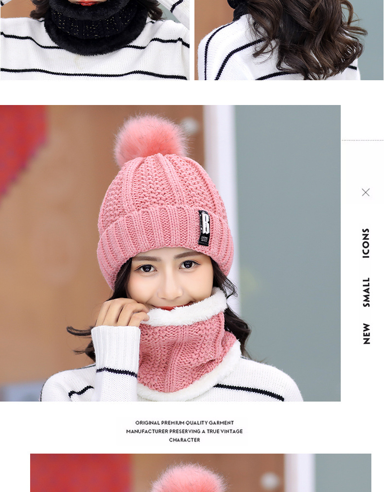 Plus fleece hat cute ladies knit hat for autumn and winter