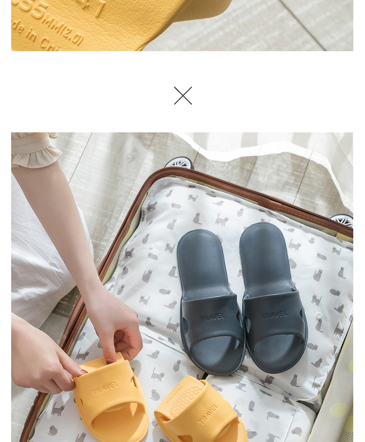 Portable foldable non-slip slippers