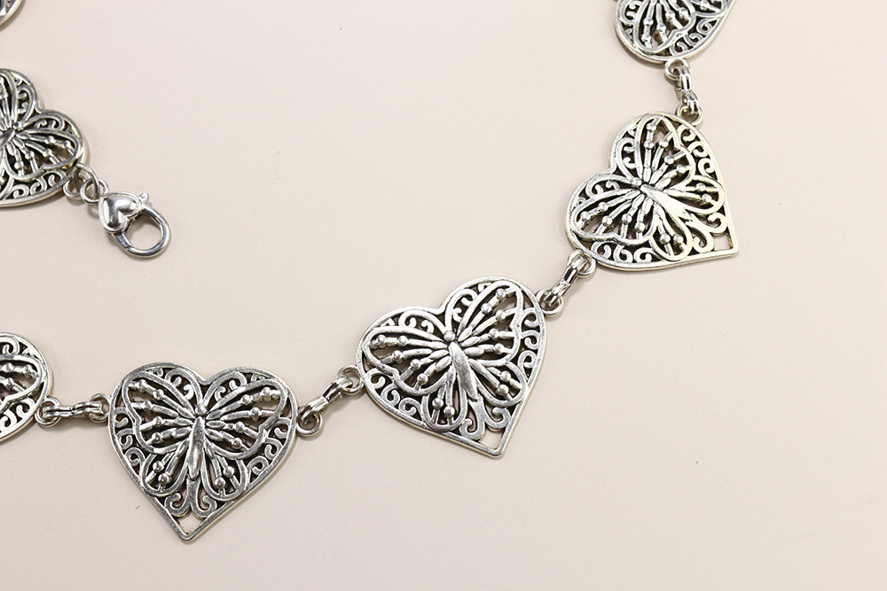 Premium sense Ladies Metal chain Retro Butterfly Heart waist chain