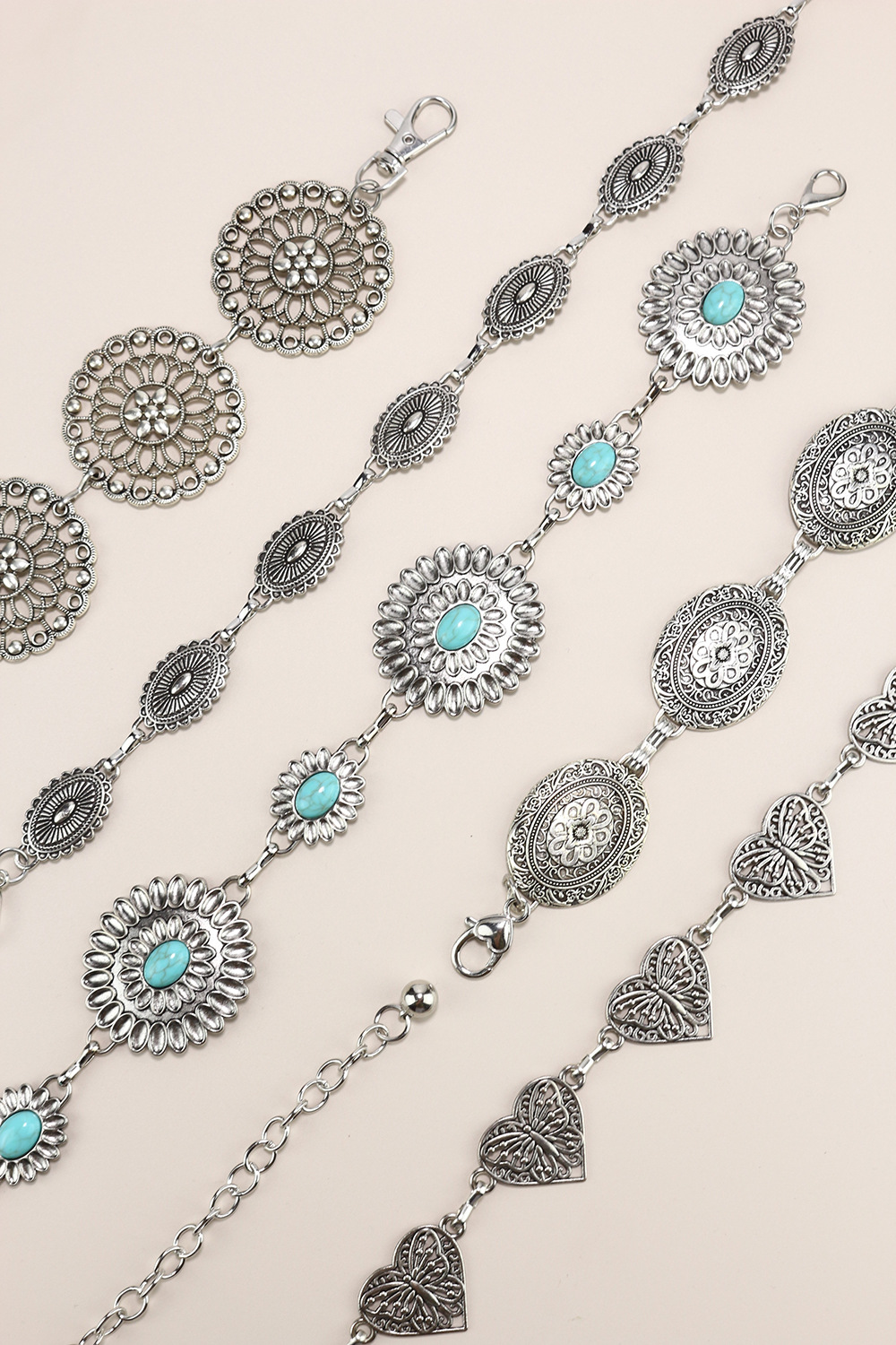 Premium sense Ladies Metal chain Retro Butterfly Heart waist chain