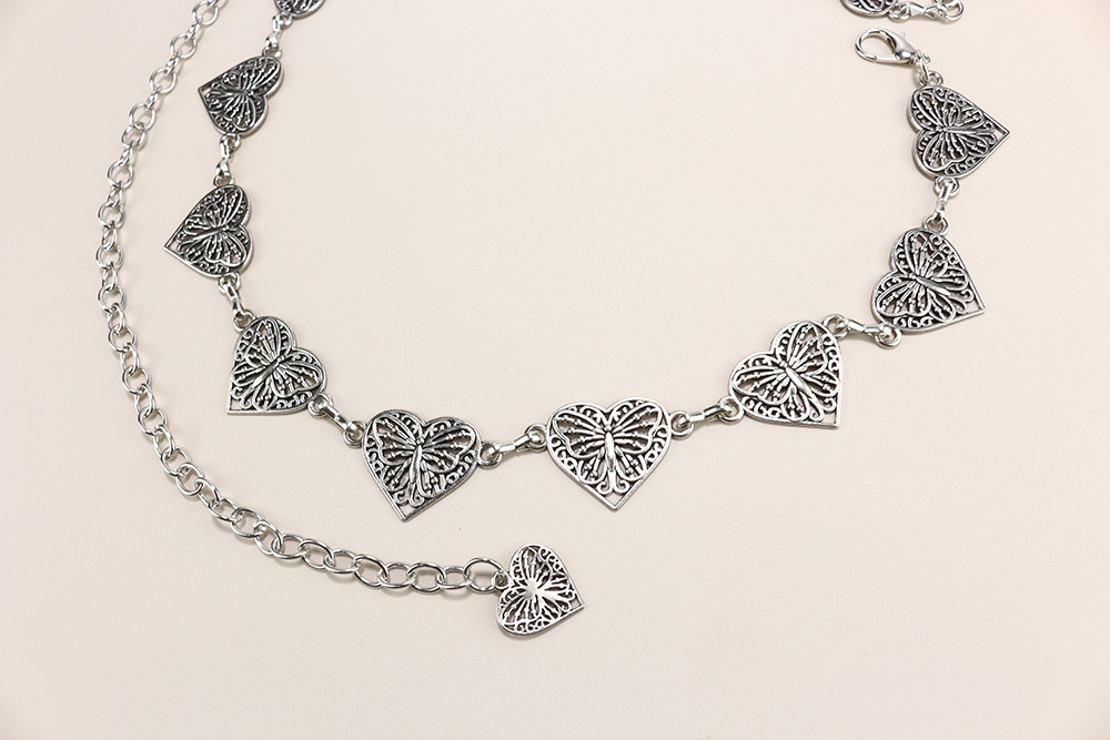 Premium sense Ladies Metal chain Retro Butterfly Heart waist chain
