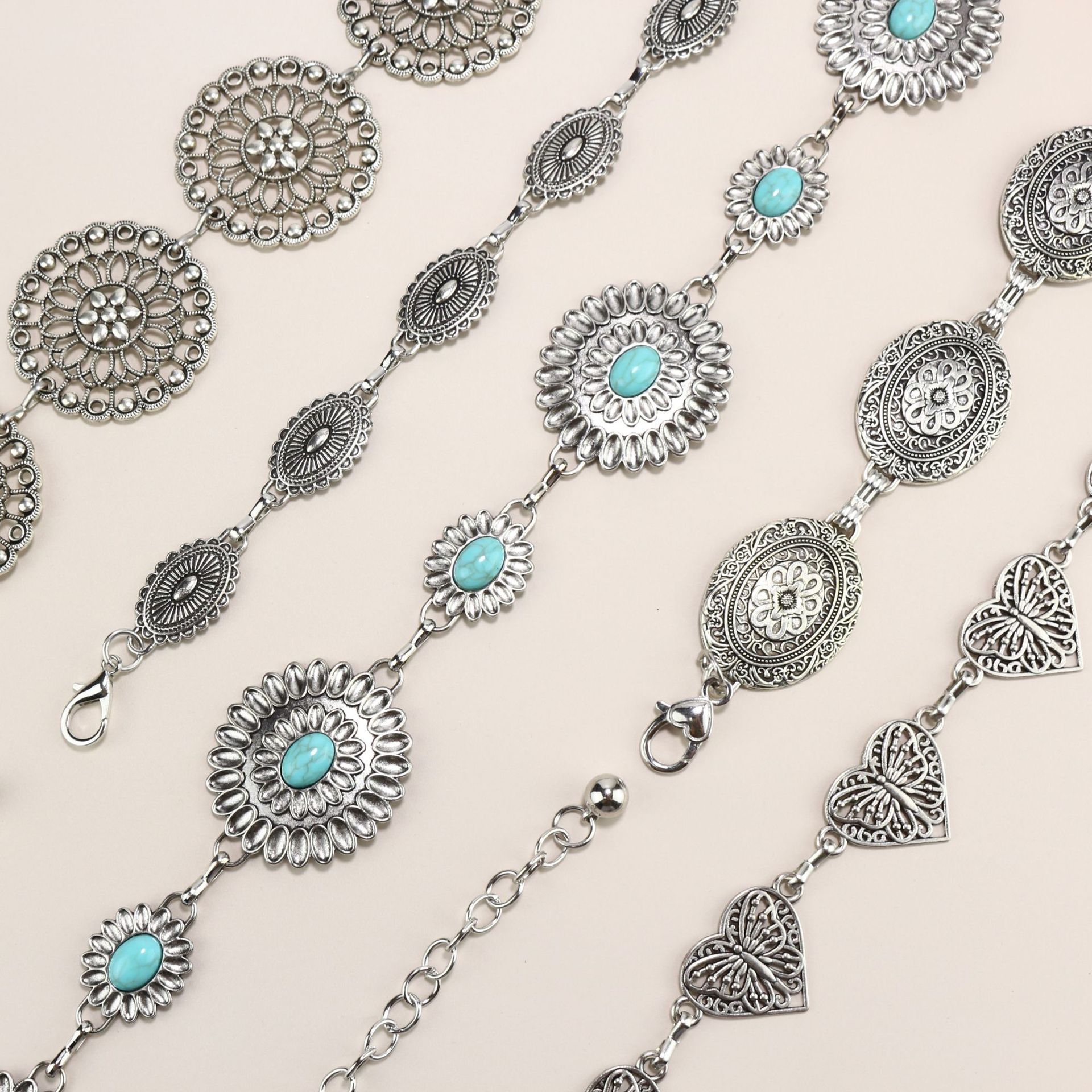 Premium sense Ladies Metal chain Retro Butterfly Heart waist chain