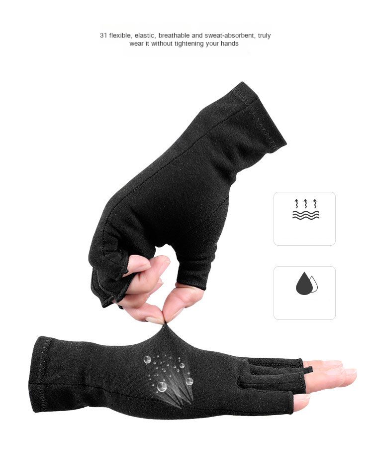 Pressure relief half finger gloves for arthritic joints protection riding gloves
