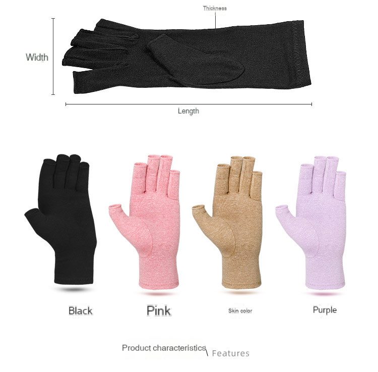 Pressure relief half finger gloves for arthritic joints protection riding gloves