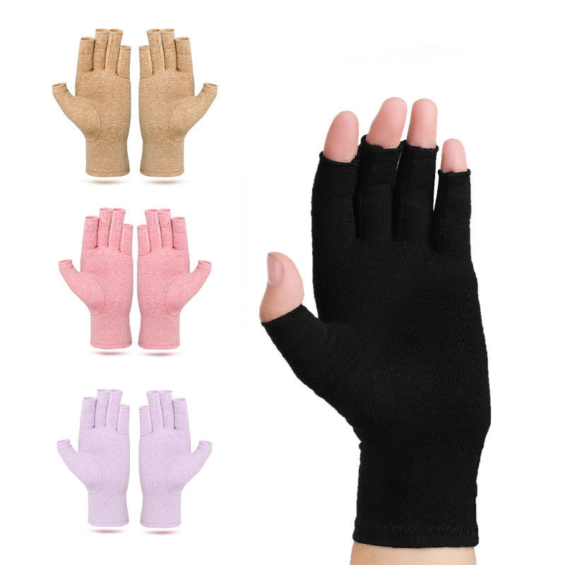 Pressure relief half finger gloves for arthritic joints protection riding gloves