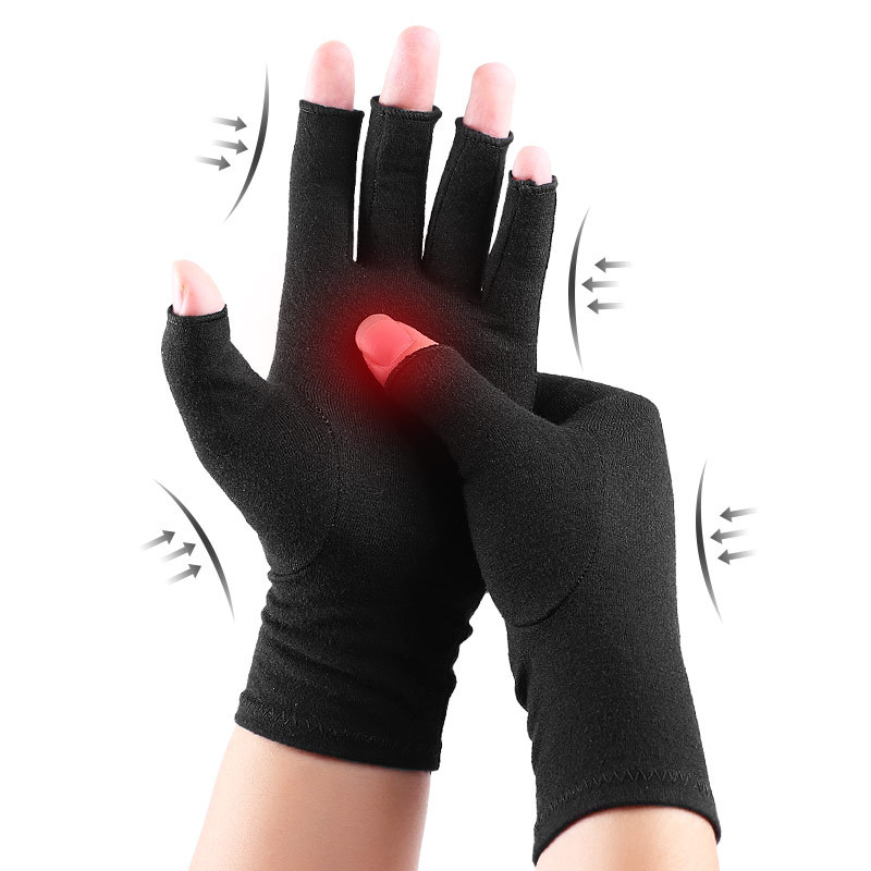 Pressure relief half finger gloves for arthritic joints protection riding gloves