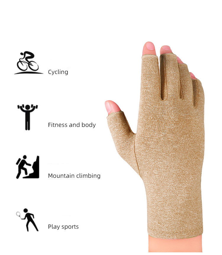 Pressure relief half finger gloves for arthritic joints protection riding gloves