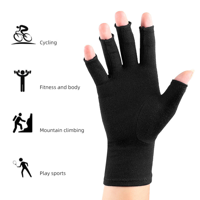 Pressure relief half finger gloves for arthritic joints protection riding gloves