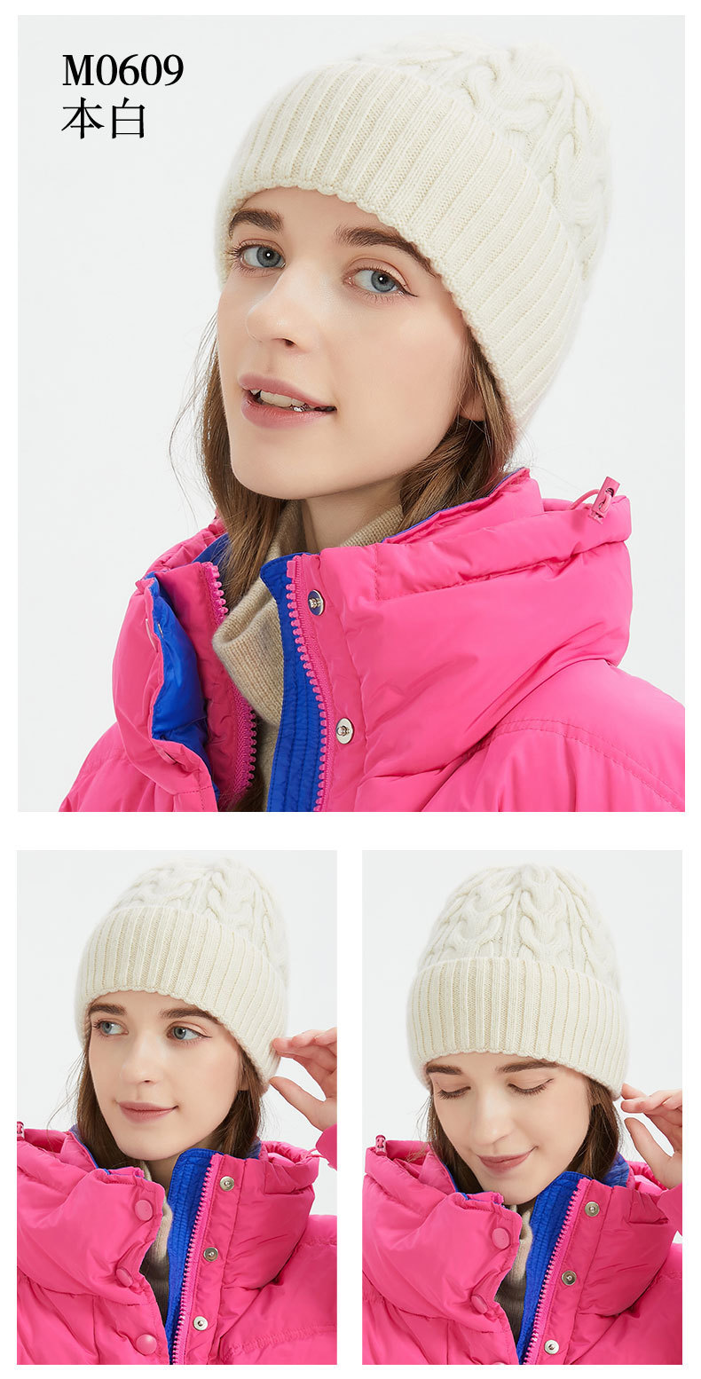 Pure wool knit hat Autumn-winter woolen hat
