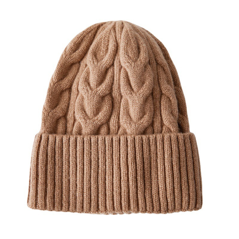 Pure wool knit hat Autumn-winter woolen hat