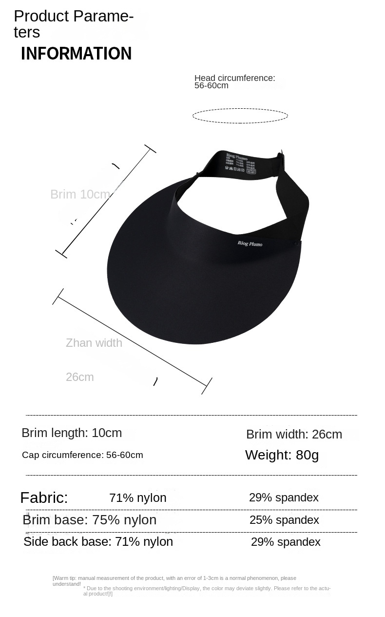 Quick-drying traceless sun hat Empty top sunscreen hat