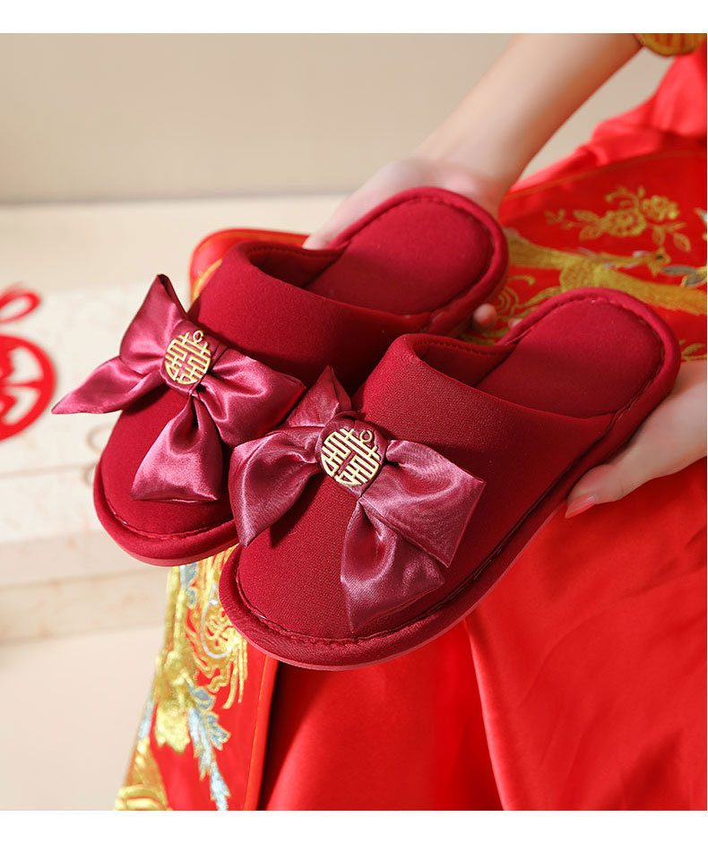 Red bridal slippers
