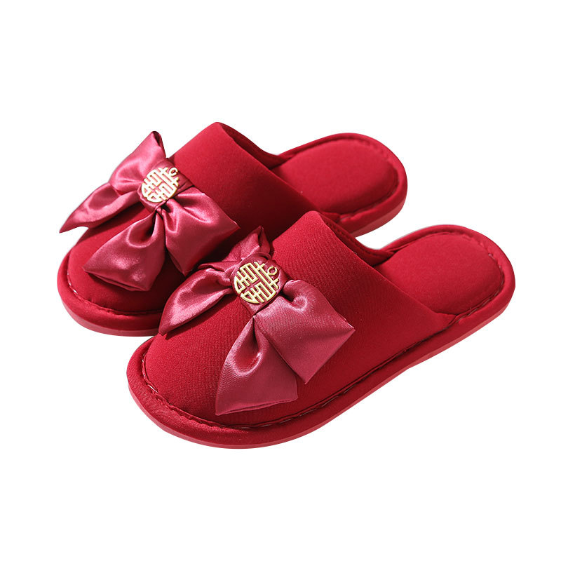 Red bridal slippers