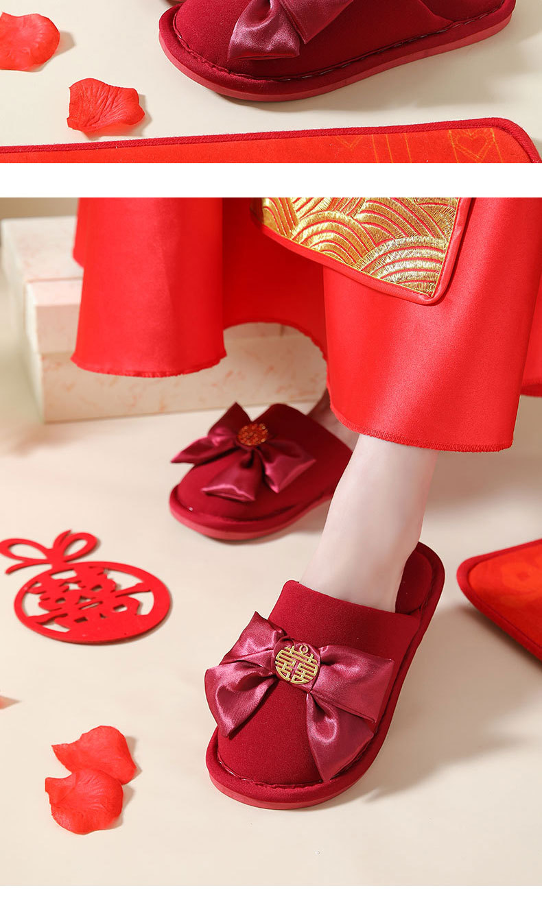 Red bridal slippers