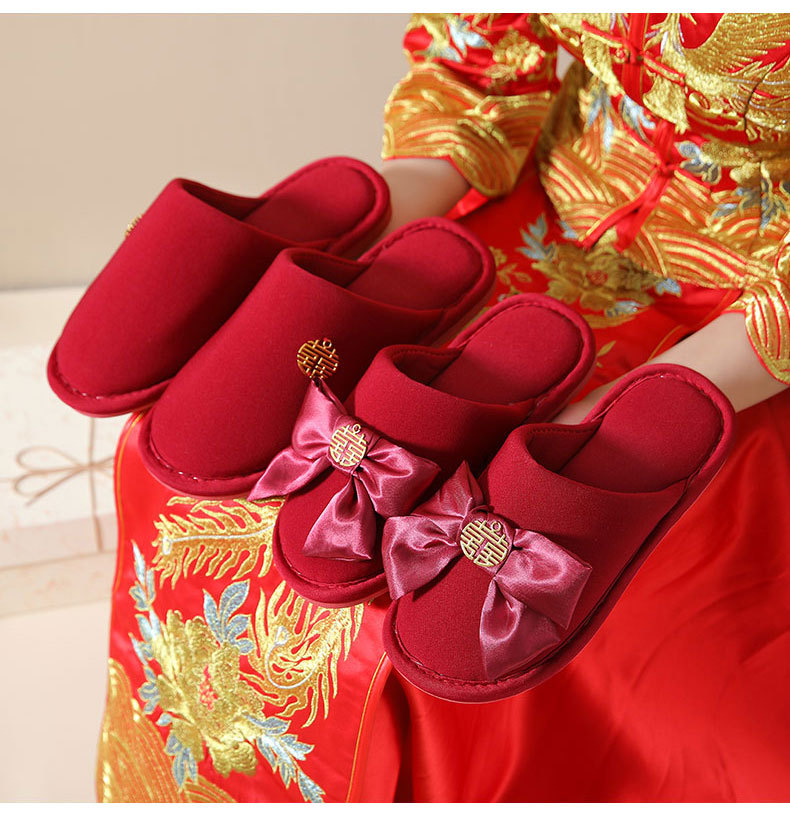Red bridal slippers