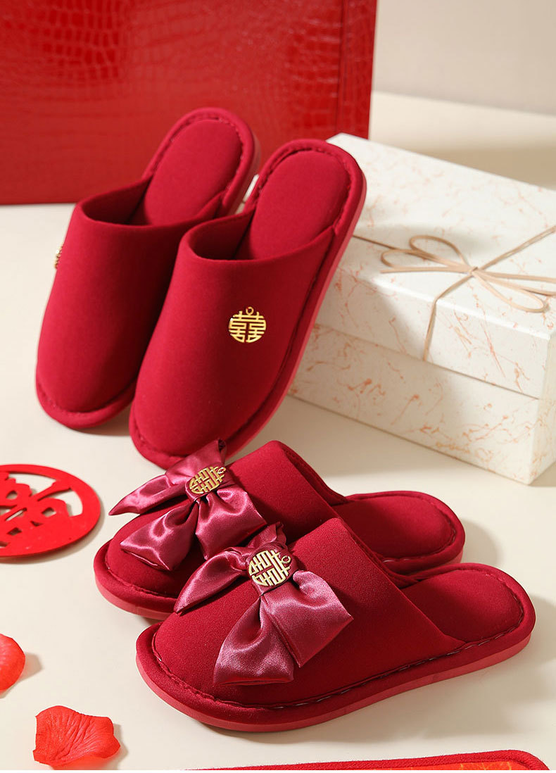 Red bridal slippers