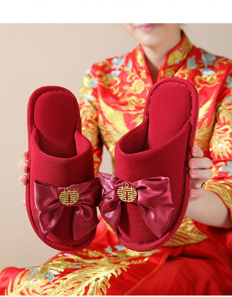 Red bridal slippers