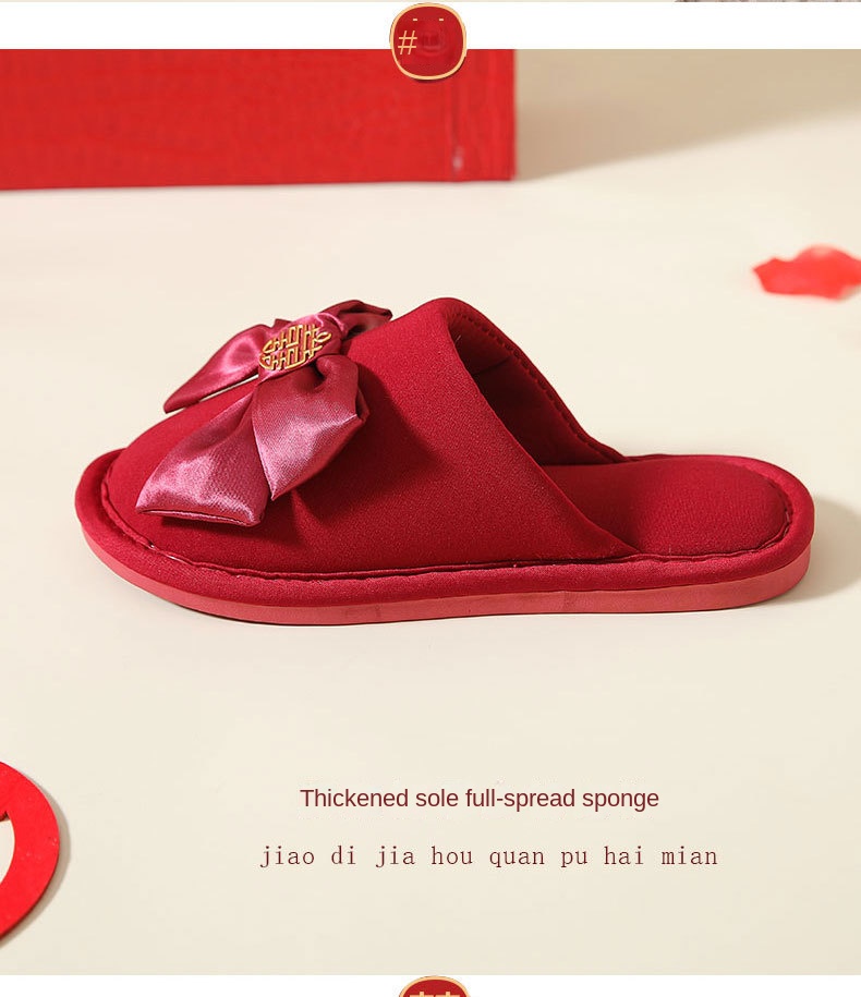 Red bridal slippers