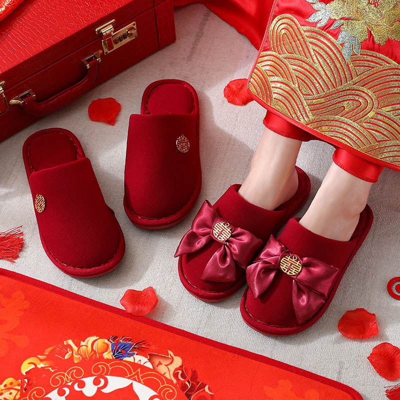Red bridal slippers