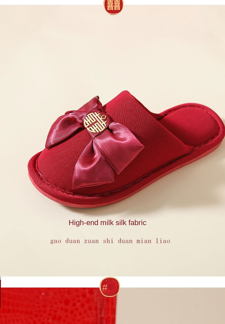 Red bridal slippers