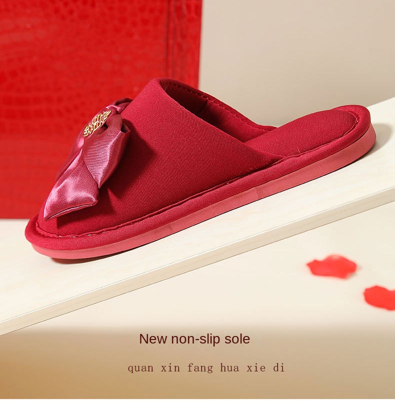 Red bridal slippers