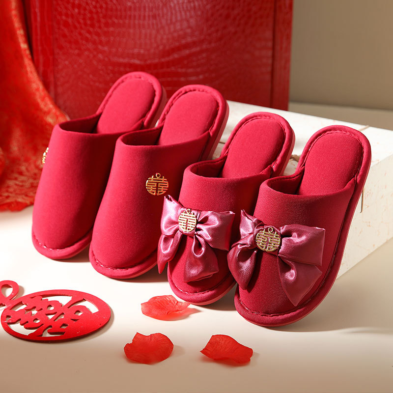 Red bridal slippers
