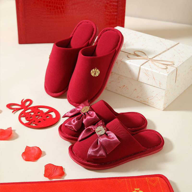 Red bridal slippers