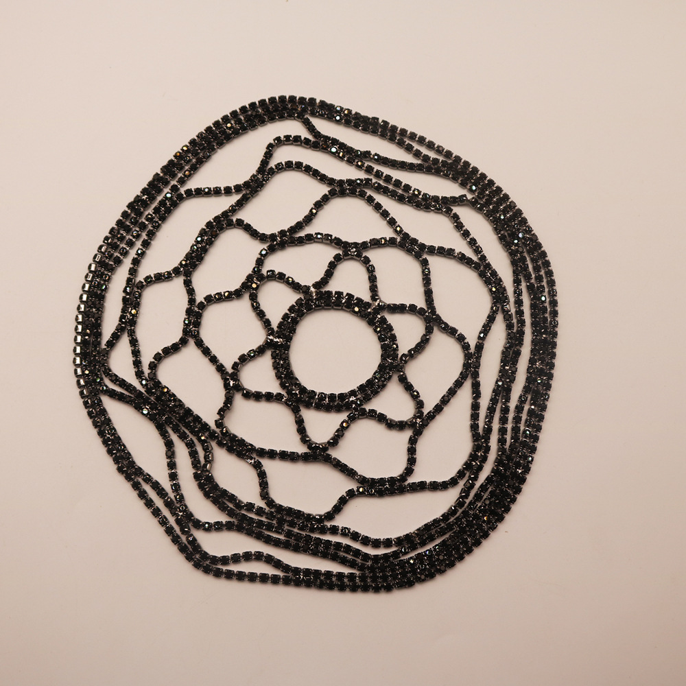 Rhinestone accessory tassel mesh headdress