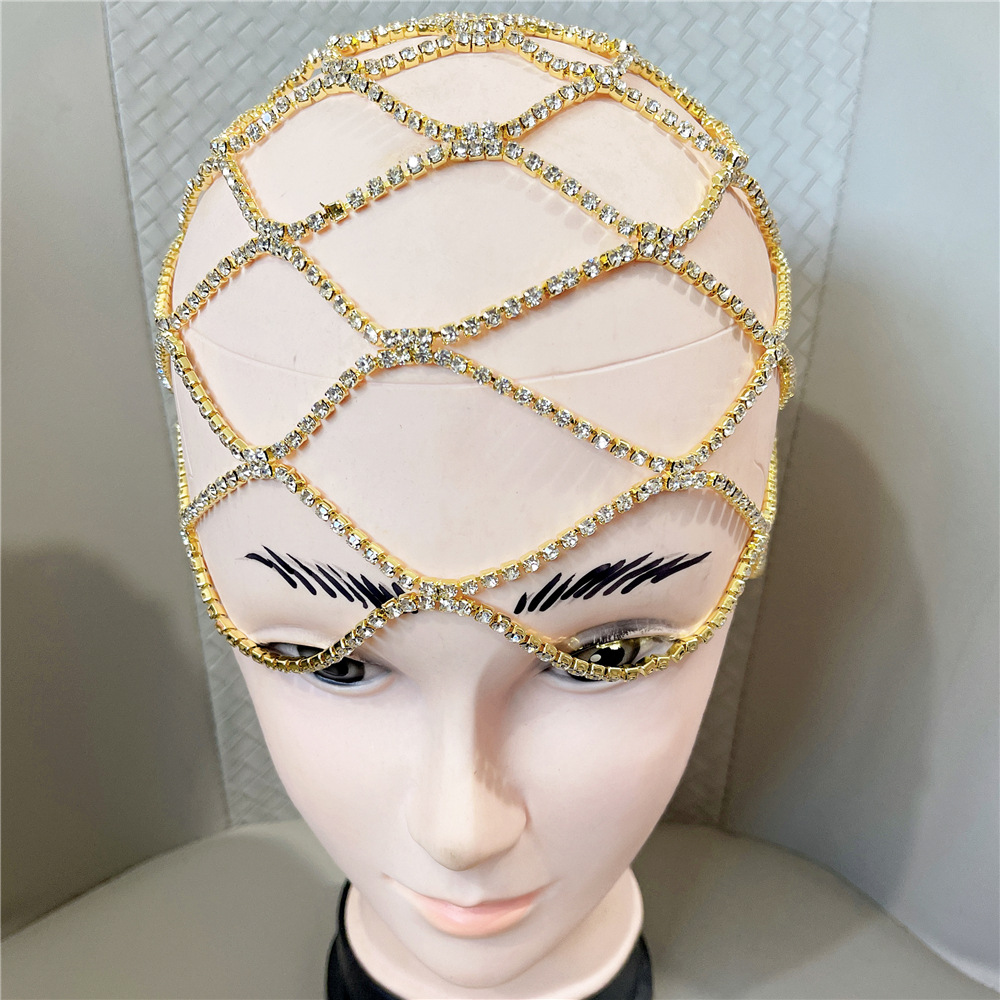 Rhinestone accessory tassel mesh headdress