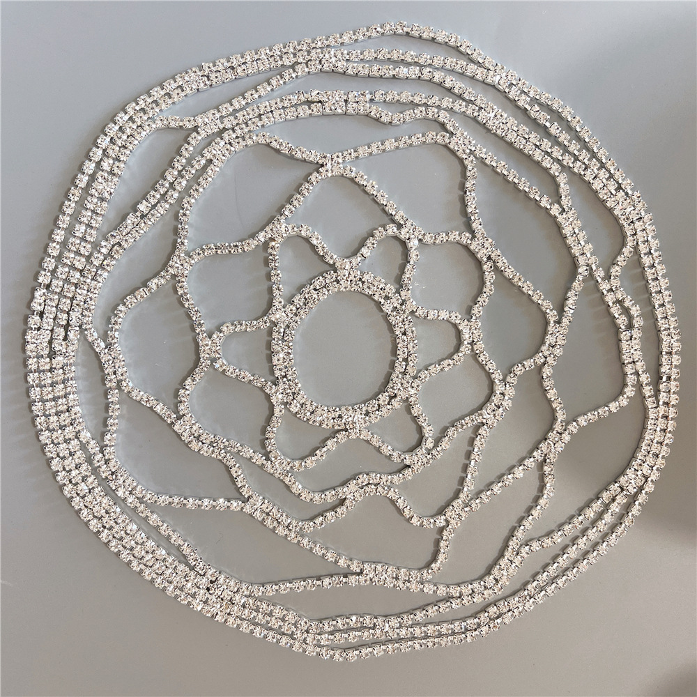 Rhinestone accessory tassel mesh headdress