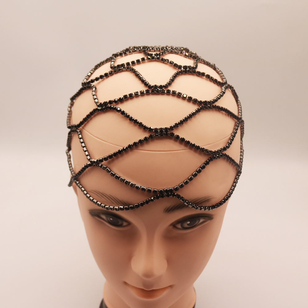 Rhinestone accessory tassel mesh headdress