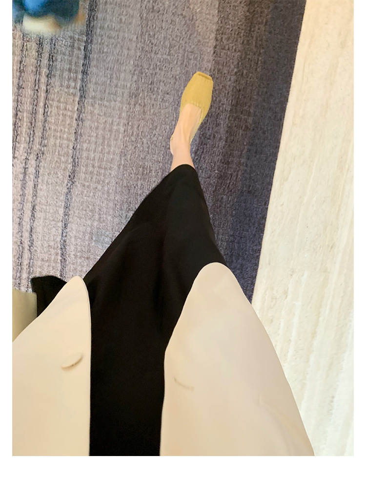 Sheepskin hand woven square head fish mouth flat empty slippers