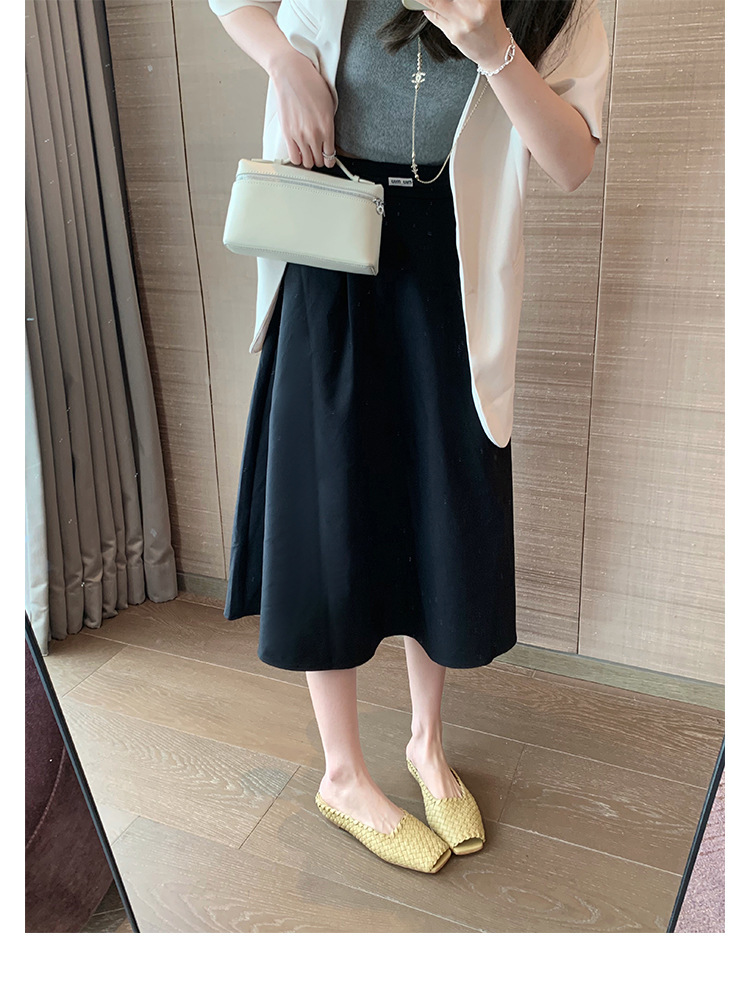 Sheepskin hand woven square head fish mouth flat empty slippers