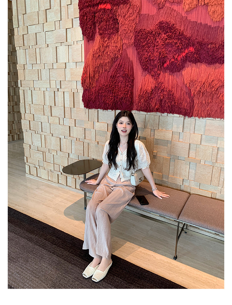 Sheepskin hand woven square head fish mouth flat empty slippers