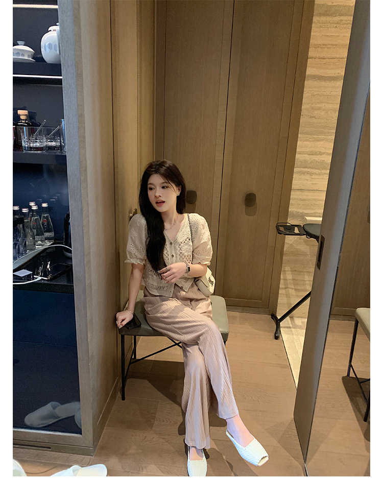 Sheepskin hand woven square head fish mouth flat empty slippers