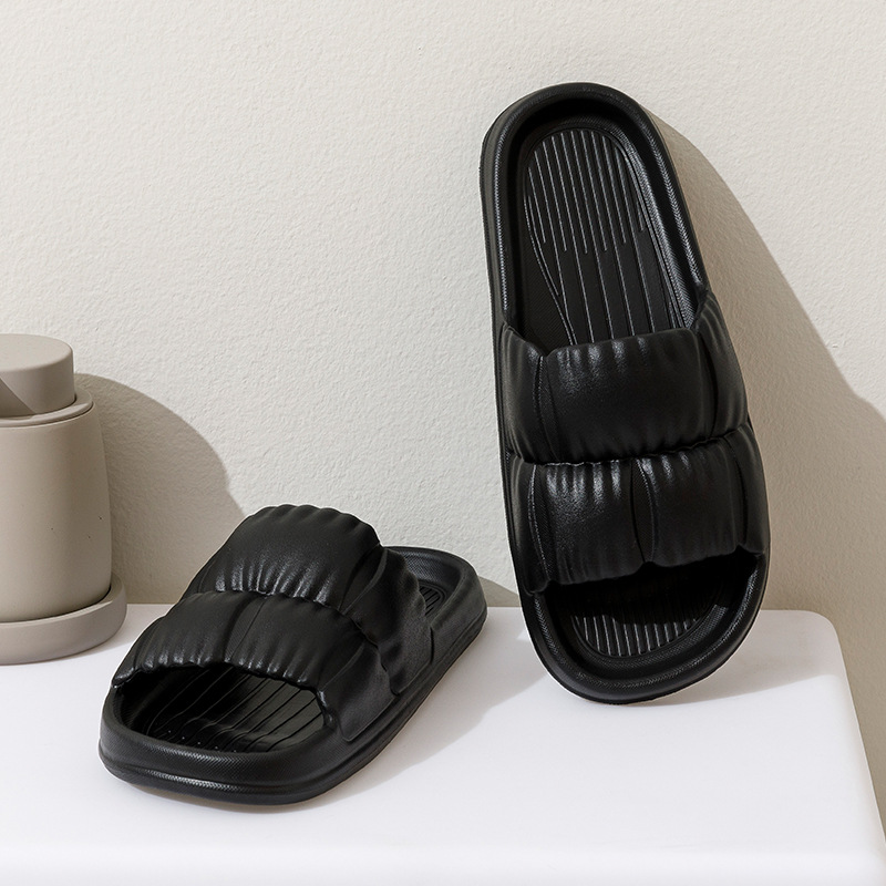 Slip-on sandals with thick soles