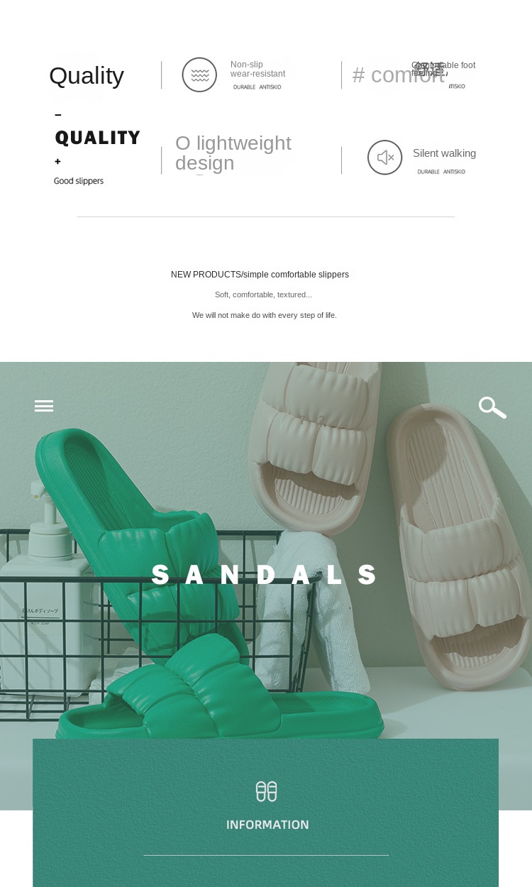 Slip-on sandals with thick soles