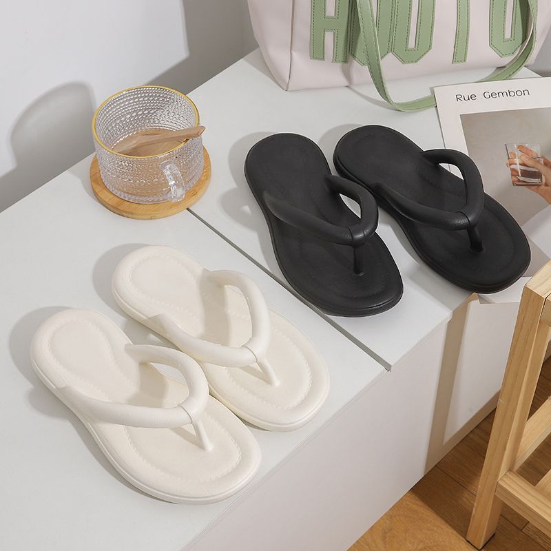 Slip-on sandals with thick soles