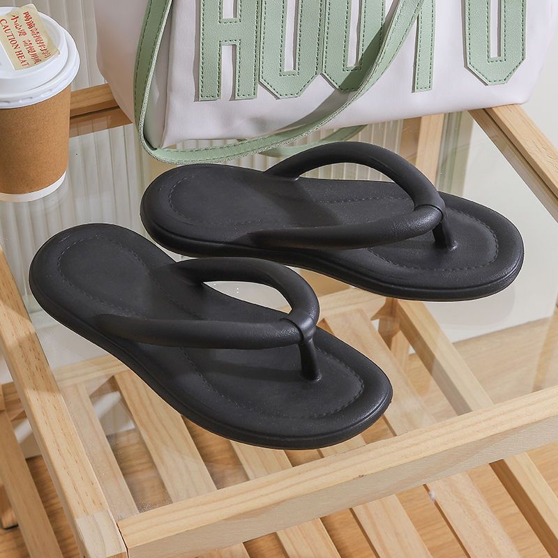 Slip-on sandals with thick soles