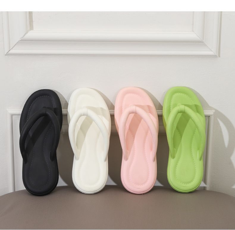 Slip-on sandals with thick soles