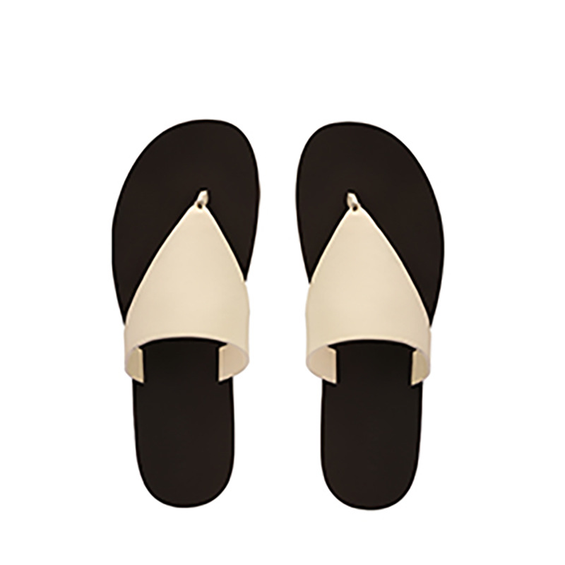 Soft leather simple triangle flip-flops