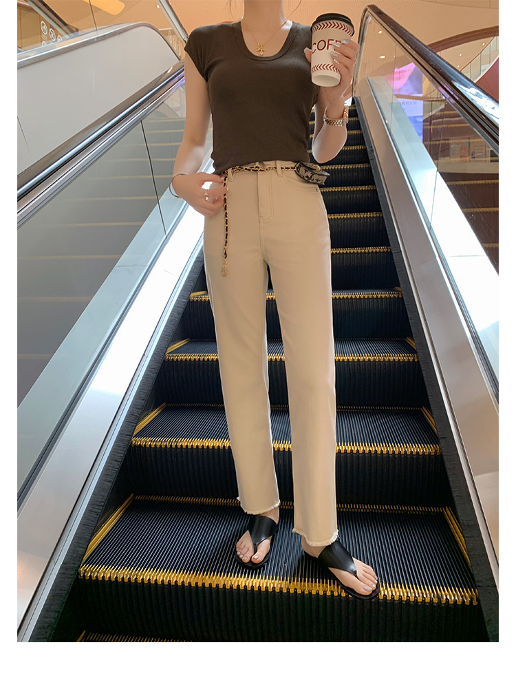 Soft leather simple triangle flip-flops