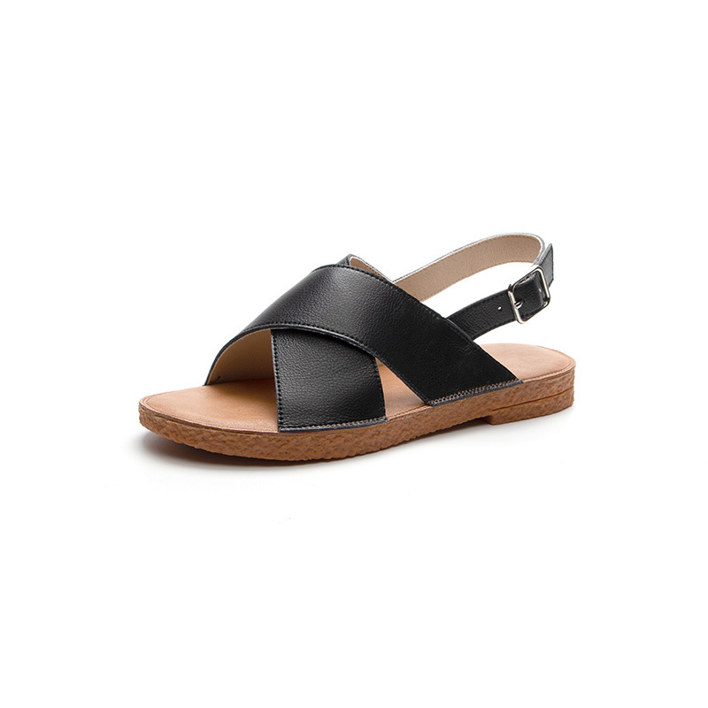 Soft-soled cowhide sandals