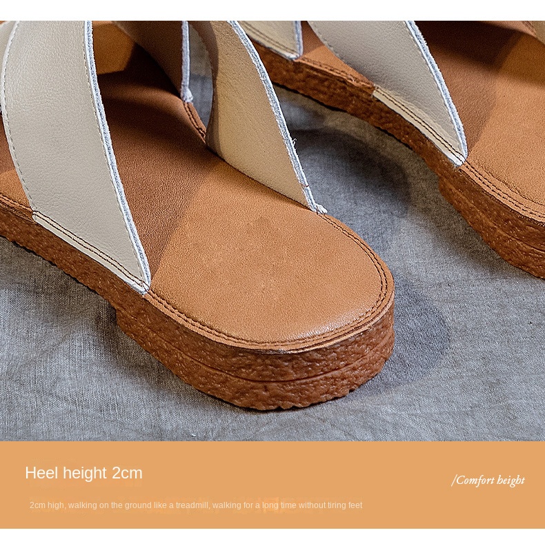 Soft-soled cowhide sandals