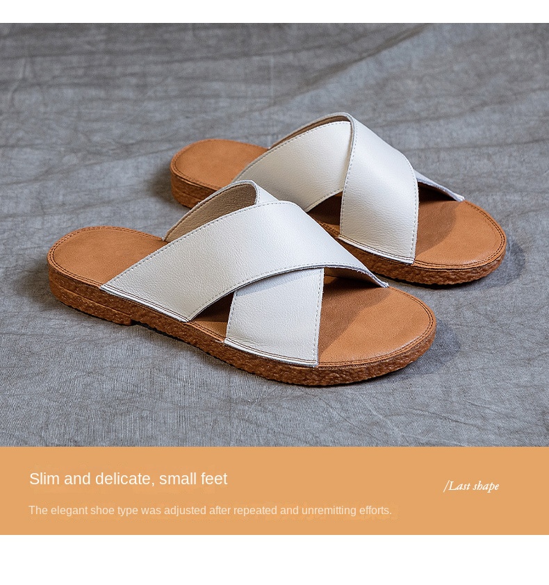 Soft-soled cowhide sandals